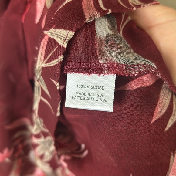 MISA Los Angeles Rima Mini Dress in Floral Burgundy Off the Shoulder Ruffle sz M - Picture 9 of 13